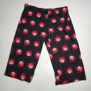 Fred is Red XXL Bad Hair Day Pajama Capris Black Pink Pinstripe Y2K Loungewear